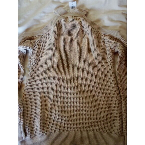 Guess Cold Shoulder Sweater Womens Beige Knit Los Angeles Top Sweater Xlarge - Picture 15 of 16